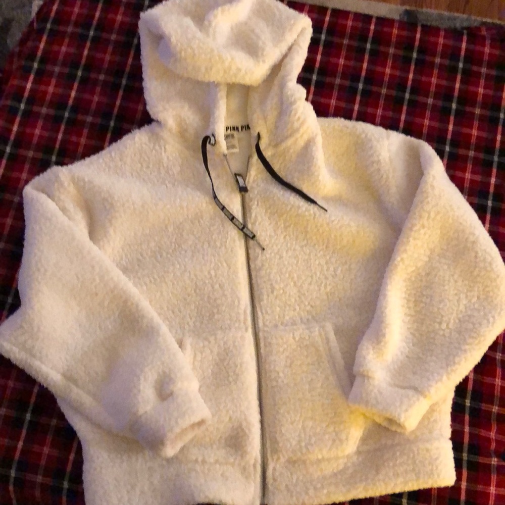 Pink by Victoria Secret Sherpa Full Zip Up Sweater